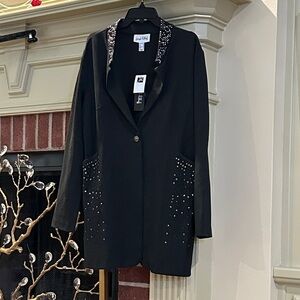 Joseph Ribkoff Black Blazer with Embellished Lapel